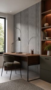Acoustic Felt Study Room With Quiet Sculptural Texture