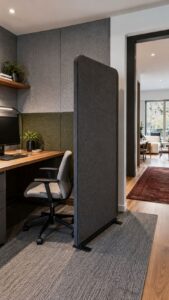 Add an Upholstered Screen Beside the Desk