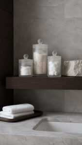 Arrange Cloudy Glass Jars on One Shelf