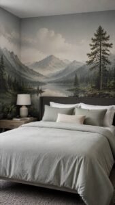 Balance the Mural With Simple Bedding