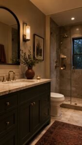 Nightfall Bathroom Decor With Amber Evening Calm