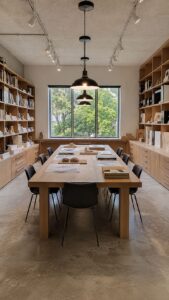 Research Island Study Room With a Shared Central Table