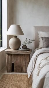 Style Clay Stone and Raw Wood Together