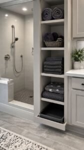 Add a Towel Cubby Beside the Wash Area