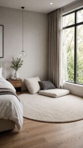 Anchor the Corner With a Round Wool Rug