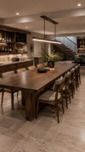 Basement Supper Studio With a Communal Table