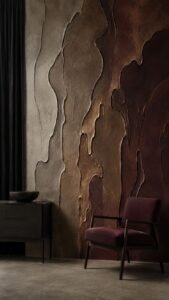 Candlewax Relief Wallpaper With Sculpted Shadows