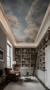 Ceiling Story Libraries That Draw the Eye Upward