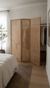 Conceal an Open Rail Behind Woven Panels