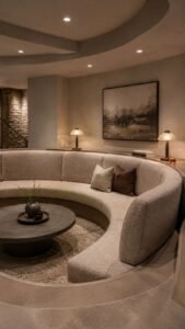 Curved Banquette With Deep Back Support
