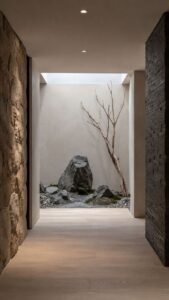 Dry Garden Court With Sculptural Natural Forms
