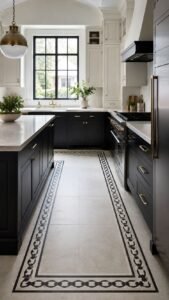 Floor Border Decor That Gives the Kitchen a Clear Frame
