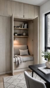 Foldaway Cabinet Nook for Multipurpose Rooms