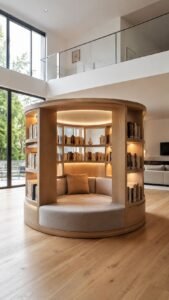 Freestanding Book Island Nook With Open Circulation