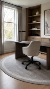 Ground the Desk With a Curved Rug