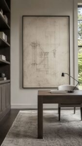 Hang One Large Print Behind the Desk