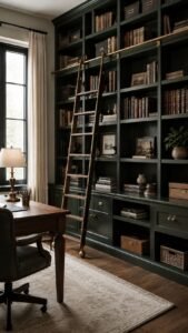 Library Ladder Wall With Vertical Drama