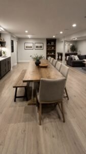 Long Harvest Table With Mixed Seating