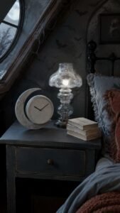 Moon Clock Bedside Vignette