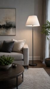 Place a Tall Shaded Lamp Beside the Sofa