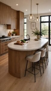 Preparation Peninsula With a Curved Social Edge