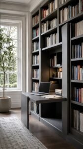 Pullout Scholar Carrel Hidden Inside the Book Wall