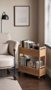 Rolling Book Cart With Quiet Wheels