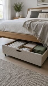 Rolling Under Bed Drawer With a Decorative Front