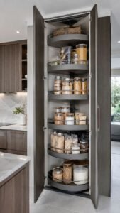 Rotating Pantry Drum With Reachable Ingredient Storage