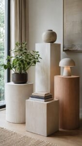 Sculptural Display Pedestals From Simple Wood Forms