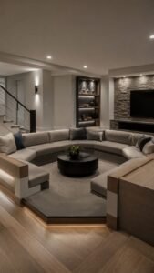 Sunken Conversation Cove With Wrapped Seating