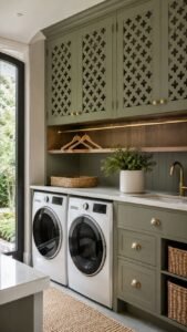 Ventilated Cabinet Wall With Decorative Cutout Doors