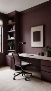 Wrap the Desk Wall in One Deep Shade
