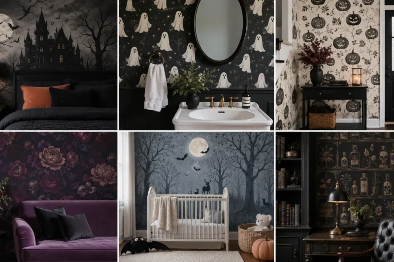 Halloween Wallpaper Ideas With Moody Patterns and Artistic Detail